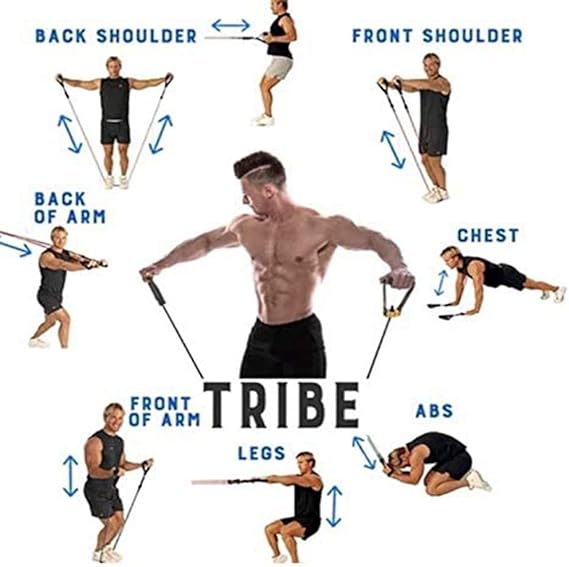 Power Resistance Band Set- Workout Bands Exercise Elastic Pull Rope 11 Pcs Set