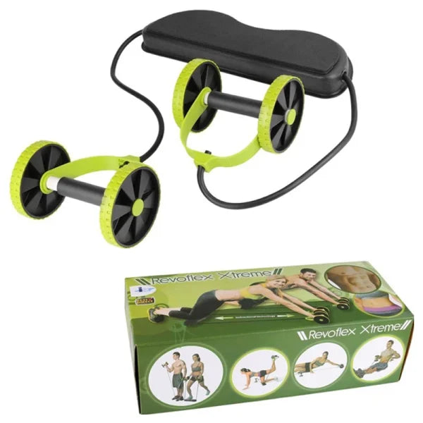 Abs Wheels Roller Abdominal Muscle Resistance Pull Rope Trainer Waist Exercise Multi-functional Home Workout Fitness Equipment (random Color)